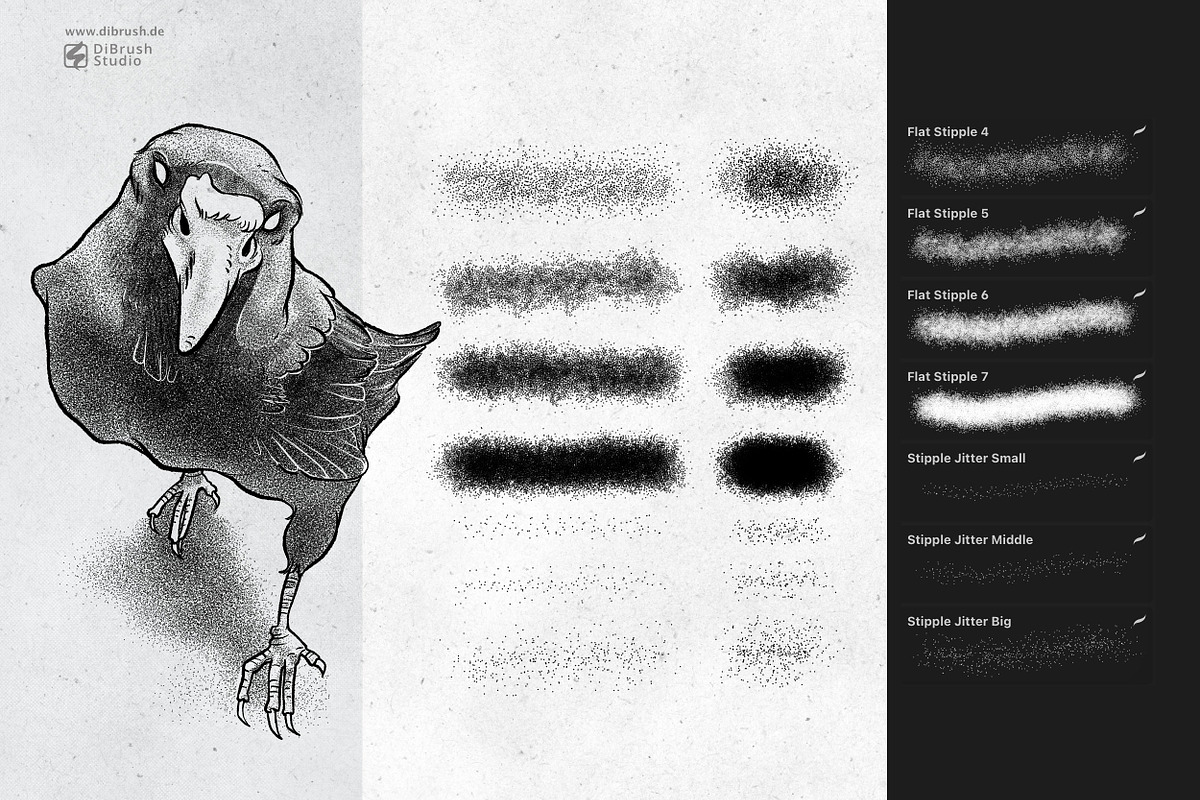 Procreate - Stipple Shading Studio, a Brush Add-On by DiBrush Studio (Photo 6 of 7)