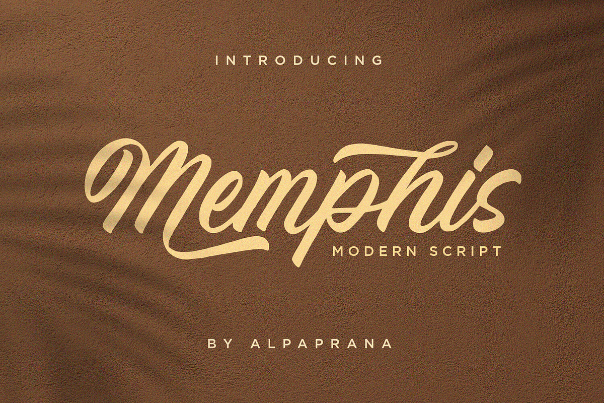 Memphis - Modern Script Font, a Handwritten Font by Alpaprana (Photo 1 of 11)