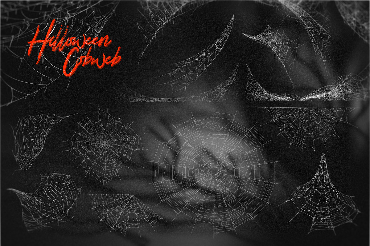 Halloween COBWEB set (eps + png), a Decorative Illustration by Gluiki (Photo 3 of 3)