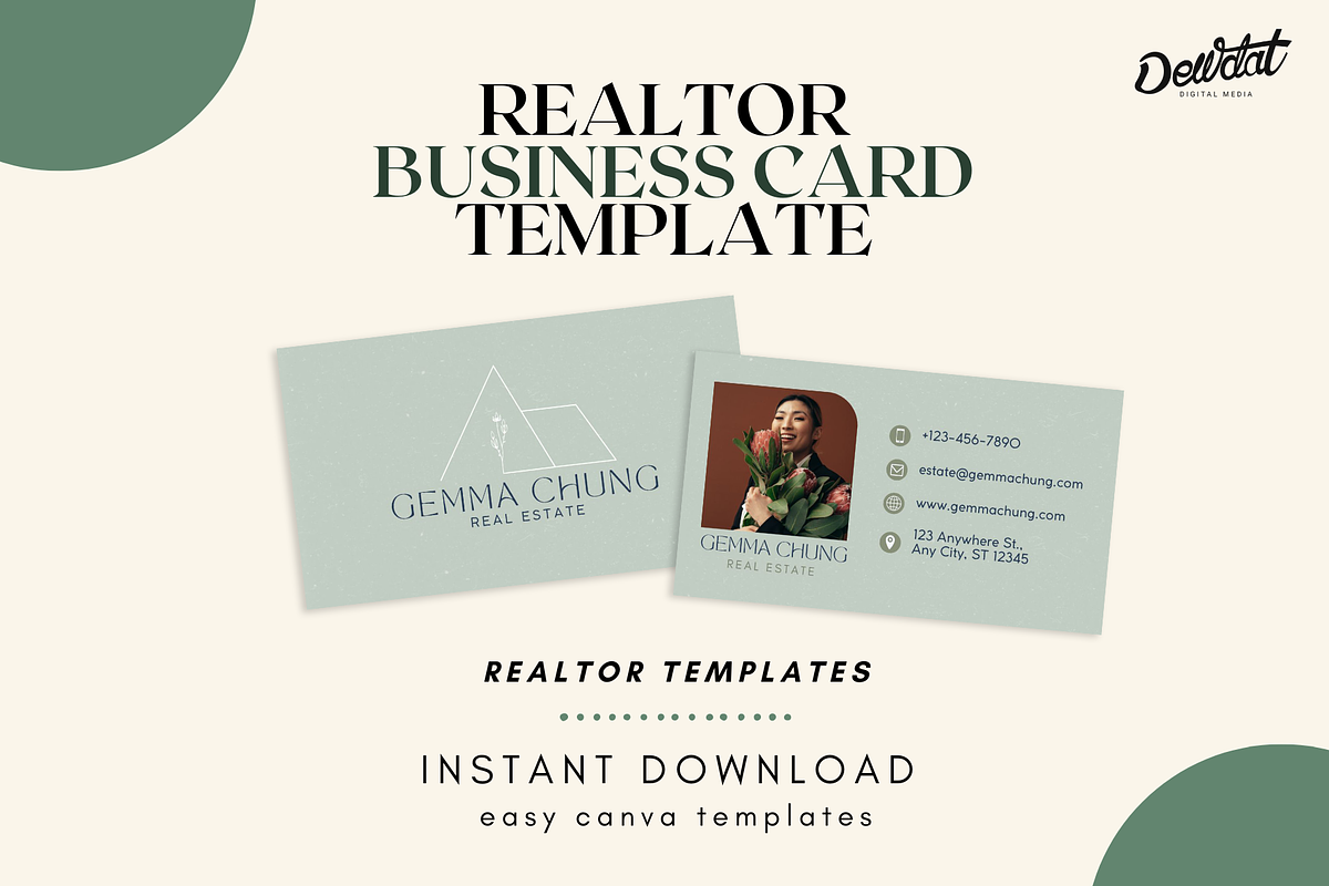 Realtor Business Card Template, a Graphic by Dewdat Digital Media (Photo 1 of 8)