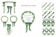 Forest Green Velvet Bow Christmas, a Graphic by LABFcreations (Thumbnail 4 of 4)