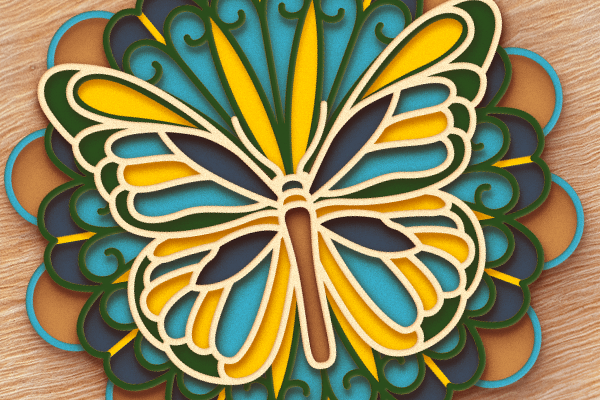 Butterfly 3D Mandala - Cut files, an Object Graphic by Arshad Ali (Photo 5 of 8)