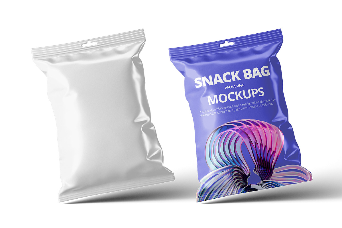 Snack Bag Packaging Mockups, a Packaging Mockup by Designbuys (Photo 3 of 4)