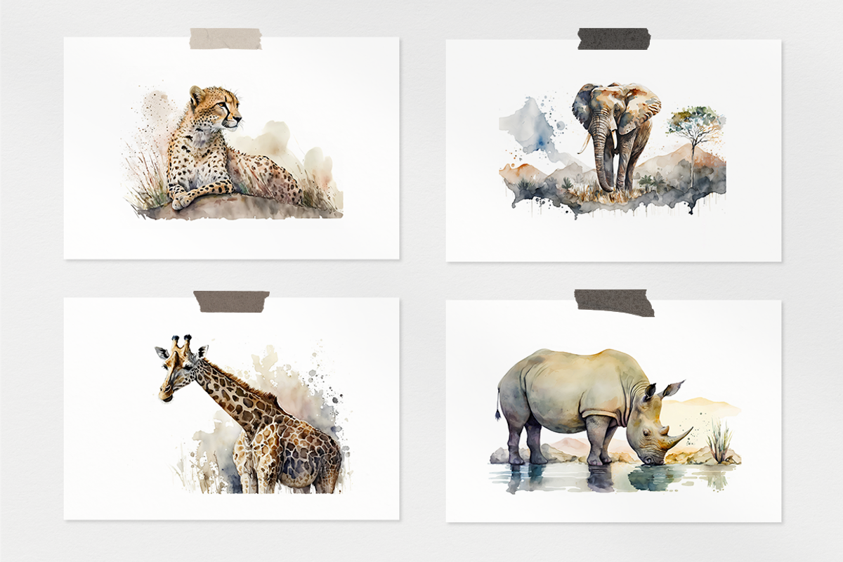 Safari Watercolor Collection, an Animal Illustration by artsy-fartsy (Photo 2 of 13)