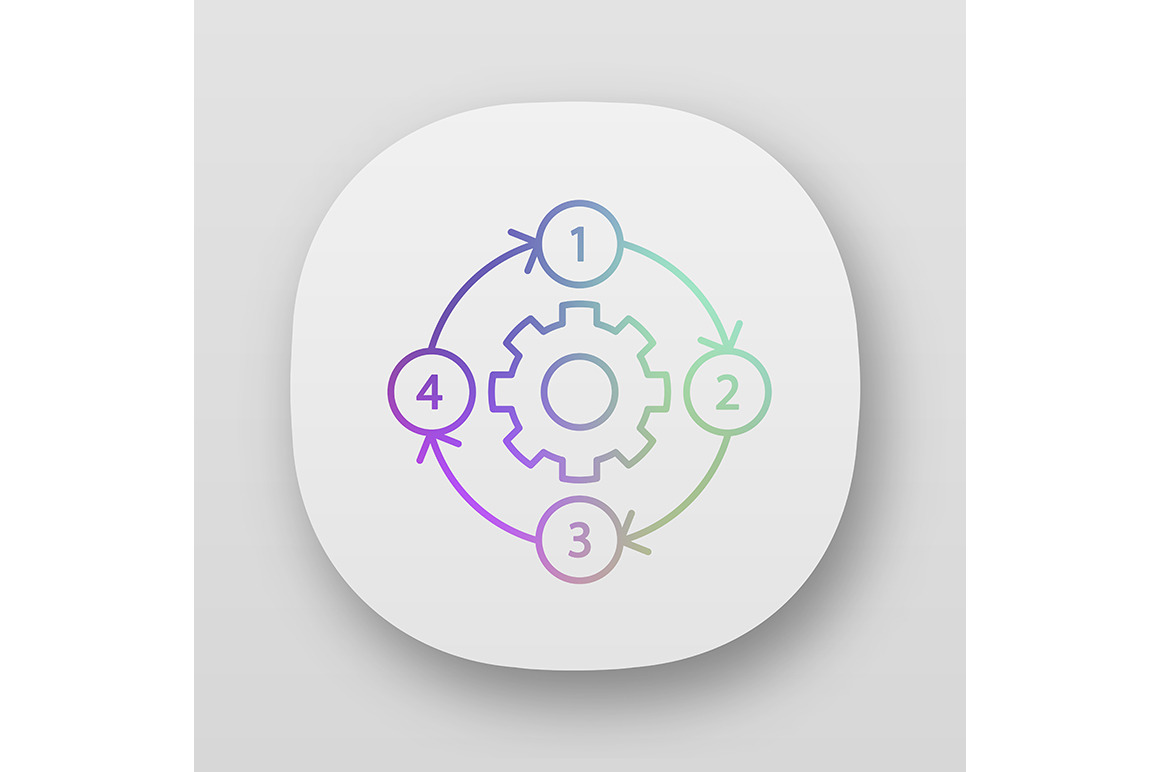 Process diagram app icon, an Outline Icon by bsd studio | Creative Market