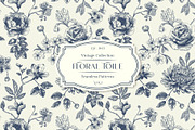 Modern Floral Toile de Jouy Patterns, a Pattern Graphic by AnnArt (Thumbnail 1 of 13)
