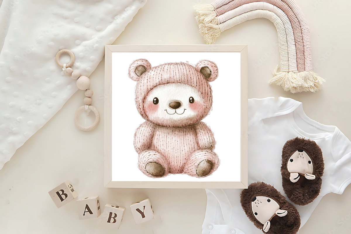 Knitted Plush Baby Animals Clipart, an Illustration by CraftArtStudio (Photo 6 of 6)