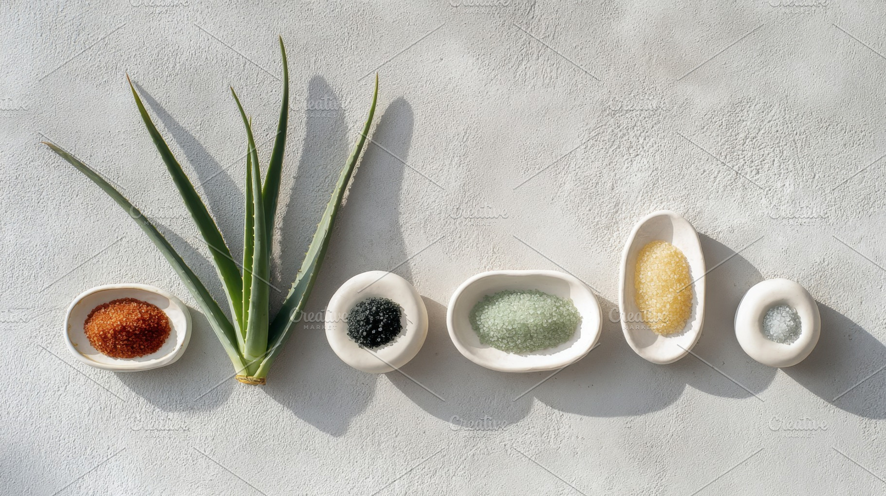 Spices and aloe vera displayed, a Photo by Beautiful things