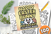 Happy Easter Bunny Coloring Book, an Animal Illustration by Design Zone (Thumbnail 1 of 5)