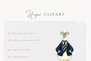 Back To School Goose whimsical girls, an Education Illustration by Invite to Clipart (Thumbnail 11 of 11)