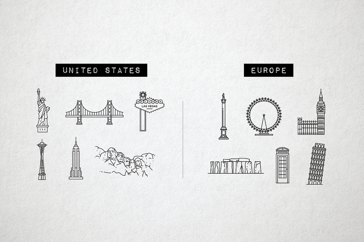 36 Monument Landmark Icons - Travel, an Outline Icon by Hatch Design Workshop (Photo 4 of 9)