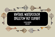 Vintage Skeleton Key Clipart, an Object Illustration by Dreamy Little Graphics (Thumbnail 1 of 4)