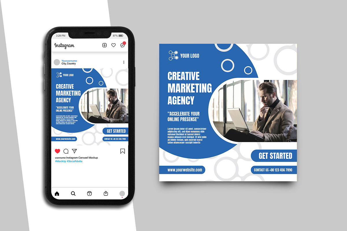 Marketing Agency Instagram Template, a Social Media Template by Artnivora.Std