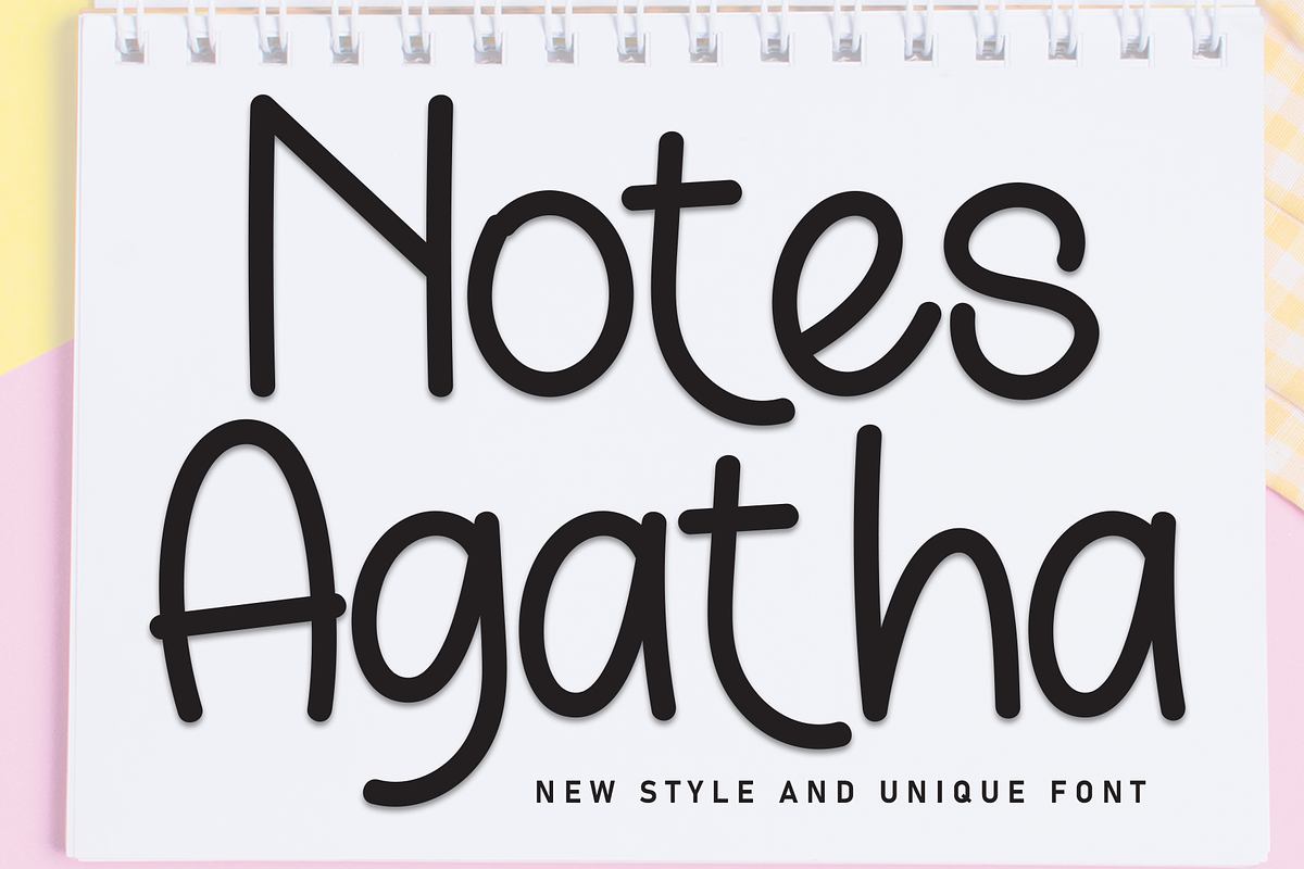Notes Agatha | Script Font, a Script Font by Scratchones (Photo 1 of 8)