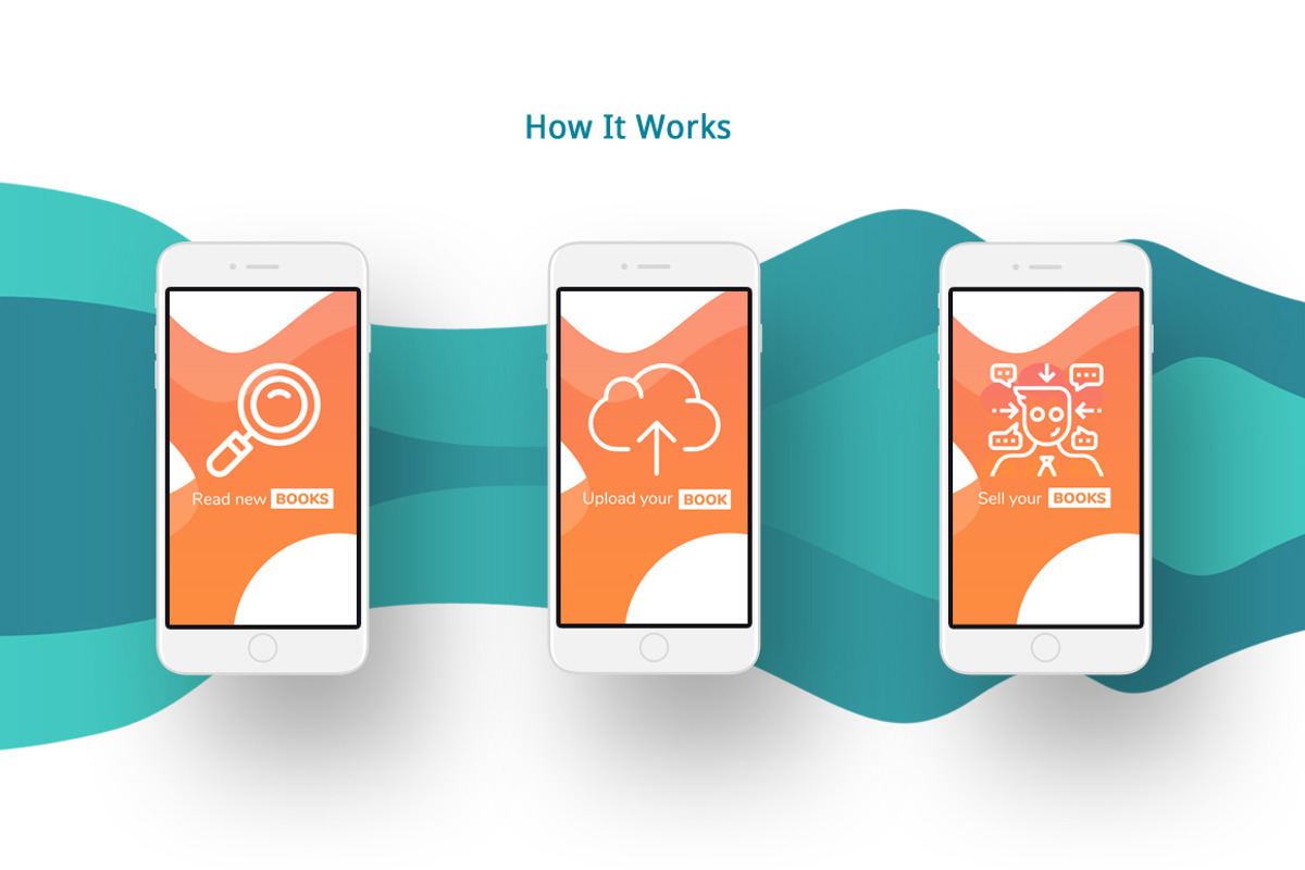 Book App Landing Page PSD Template, an App Template by NeptuneDesign (Photo 4 of 5)
