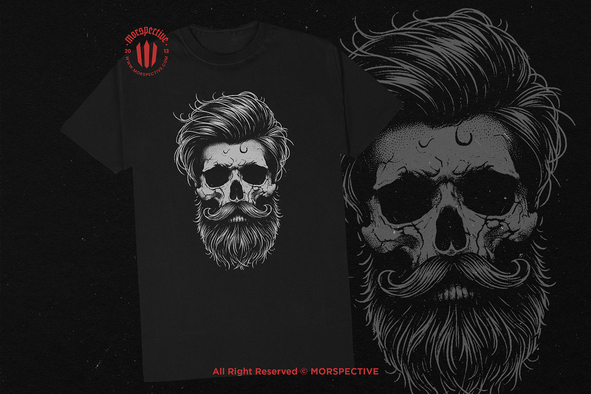 10 Bundle Dark Art Hipster Skull, an Illustration by Morspective (Photo 2 of 7)