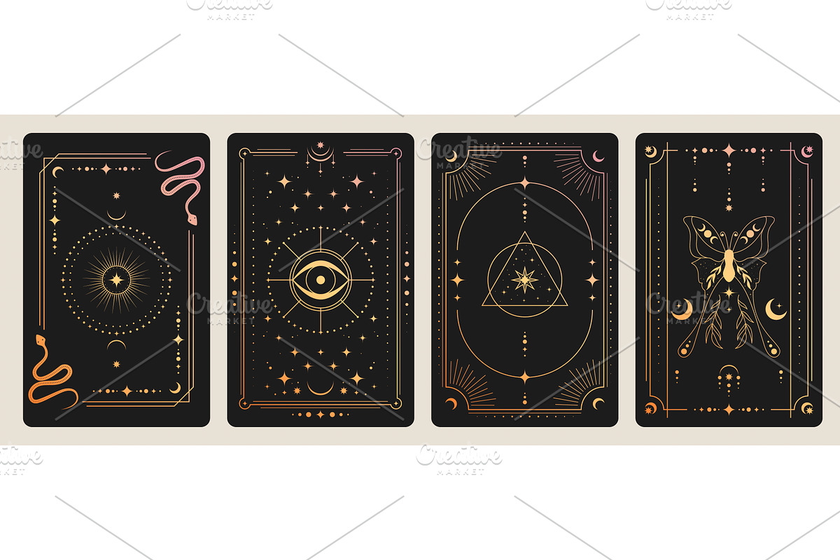 Mystical tarot card back with ornate, an Object Illustration by art PVP - market