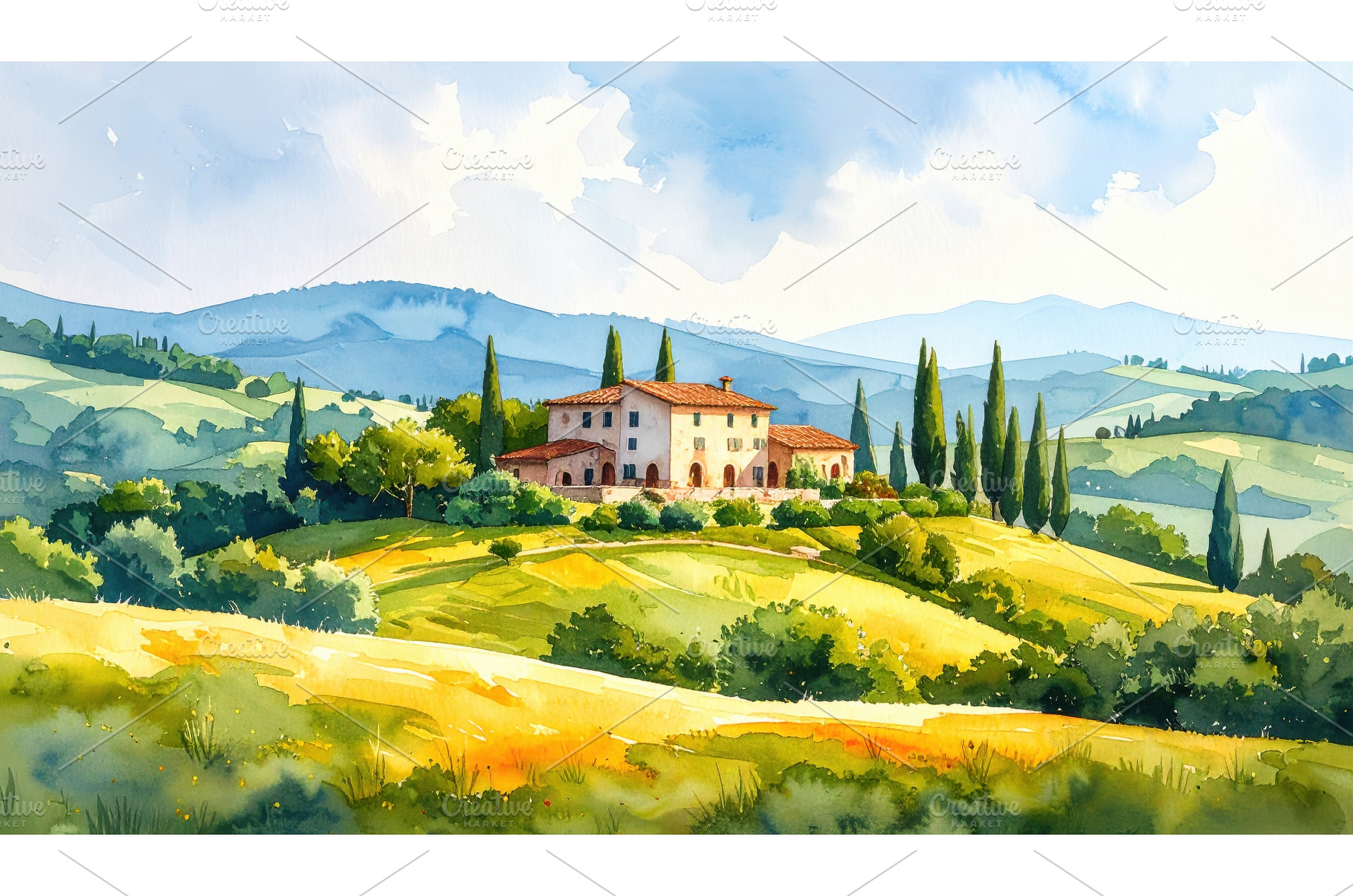 Tuscany-style villa nestled in green, a Nature Photo by Igor Tichonow