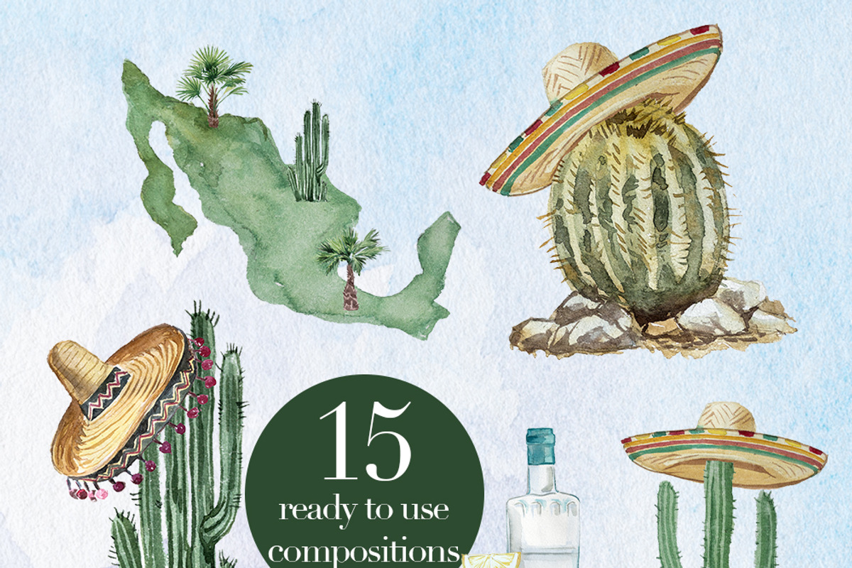 Hand Painted Mexican Fiesta Clipart, a Food Illustration by ArtCreationsDesign (Photo 8 of 10)