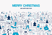 Flat Line Christmas Illustration Set, a Seasonal Illustration by Creative Graphics (Thumbnail 1 of 12)