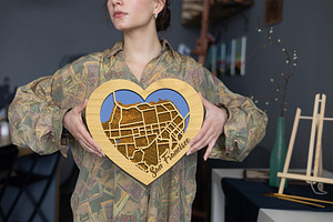 San Francisco Map Laser Files Heart