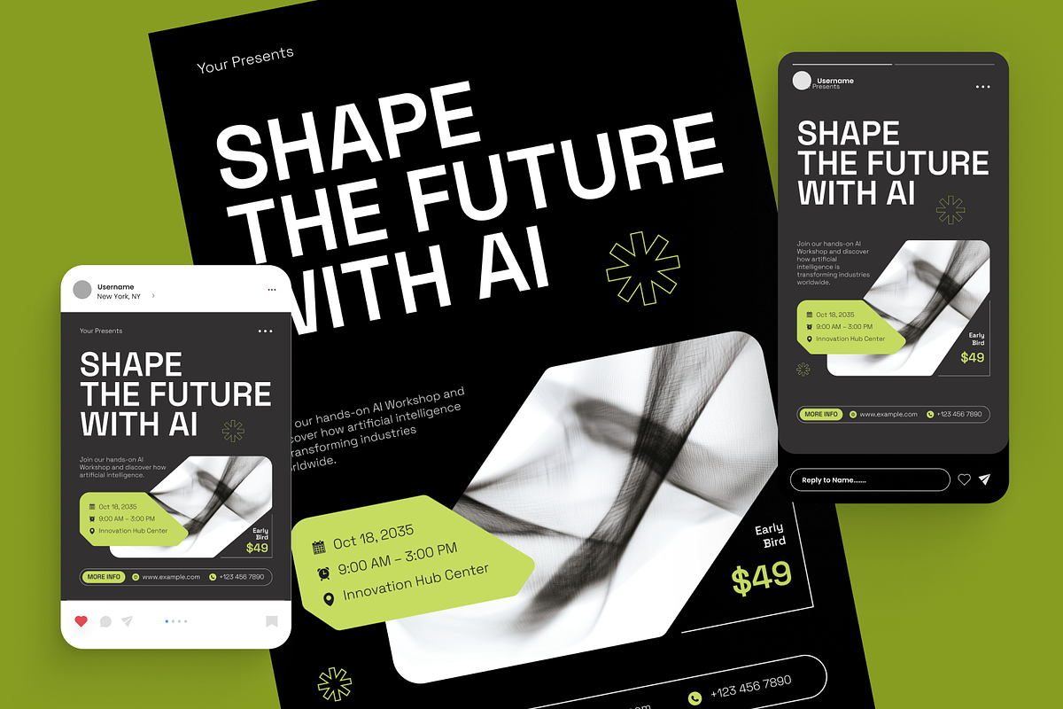 AI Workshop Flyer Set, a Flyer Template by Annora Studio (Photo 2 of 6)