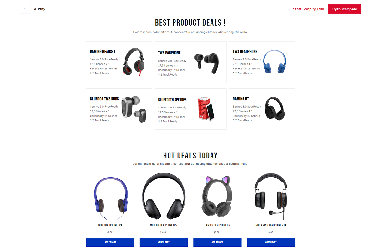 Audify Store Shopify Template, a Shopify Template by LTheme (Photo 2 of 2)