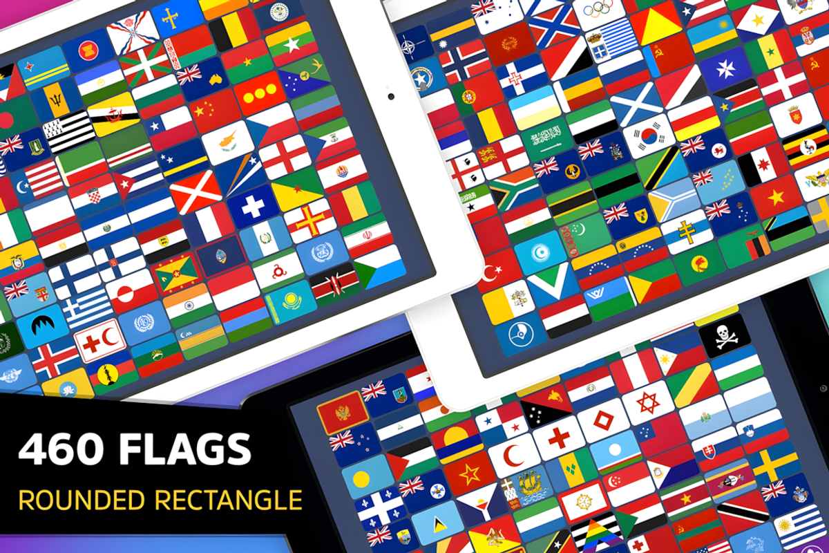 Rounded Rectangle Flags (460 Flags), a Solid Icon by alpercakici (Photo 1 of 7)