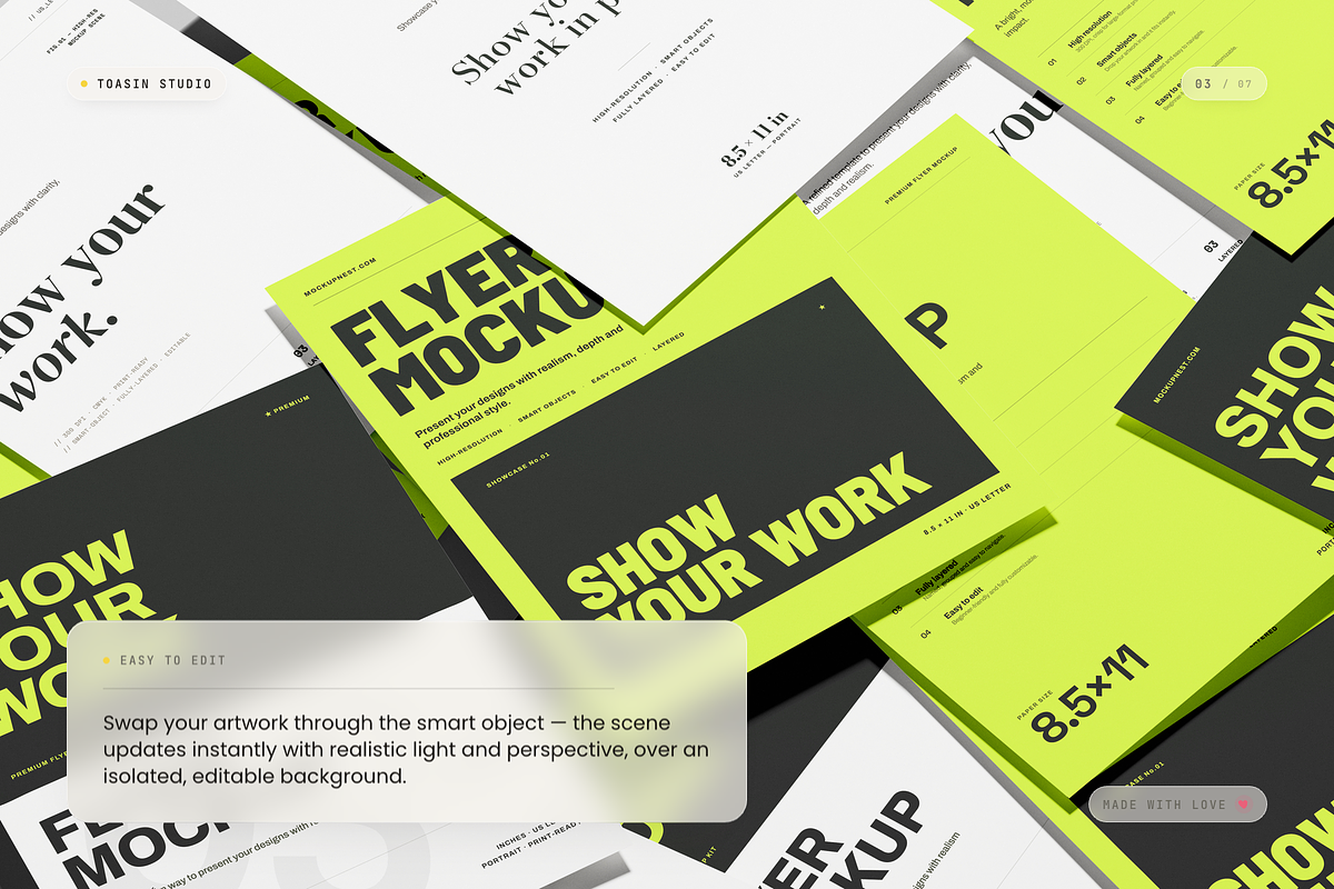 US Letter Flyer Mockup, an Advertising Mockup by Toasin Studio (Photo 3 of 7)