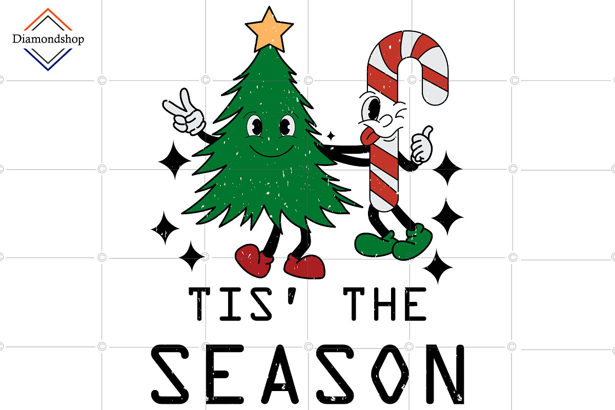 Retro Christmas Sublimation Bundle, a Decorative Illustration by DiamondShop (Photo 3 of 11)