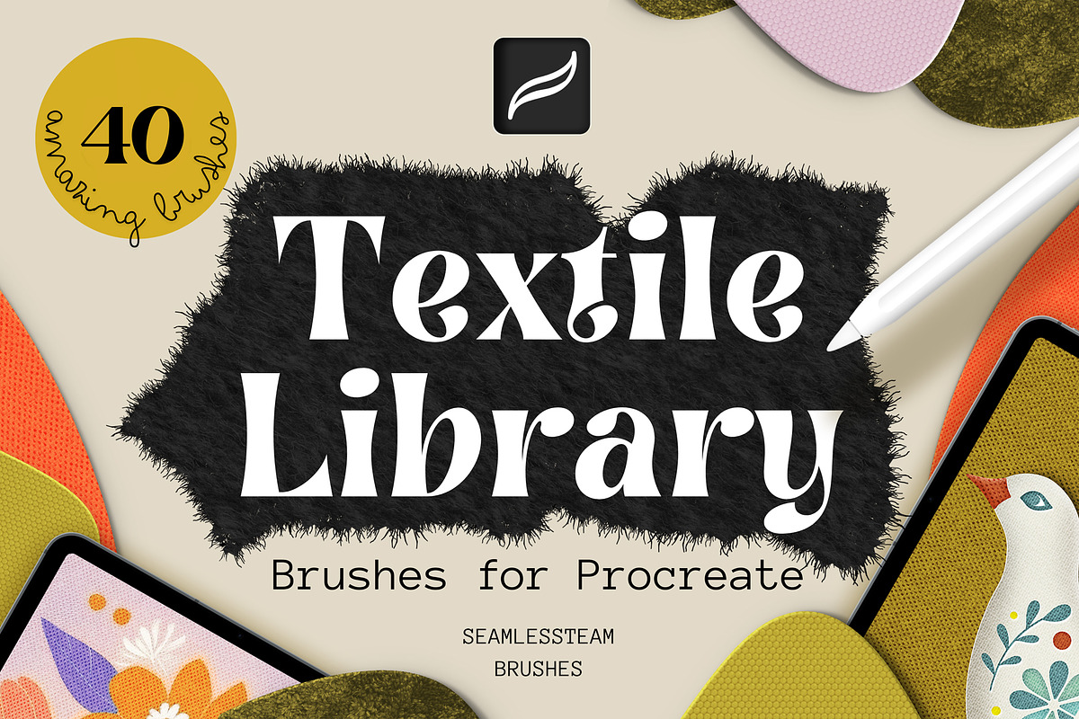 Fabric brushes for procreate, a Brush Add-On by seamlessteam (Photo 1 of 7)