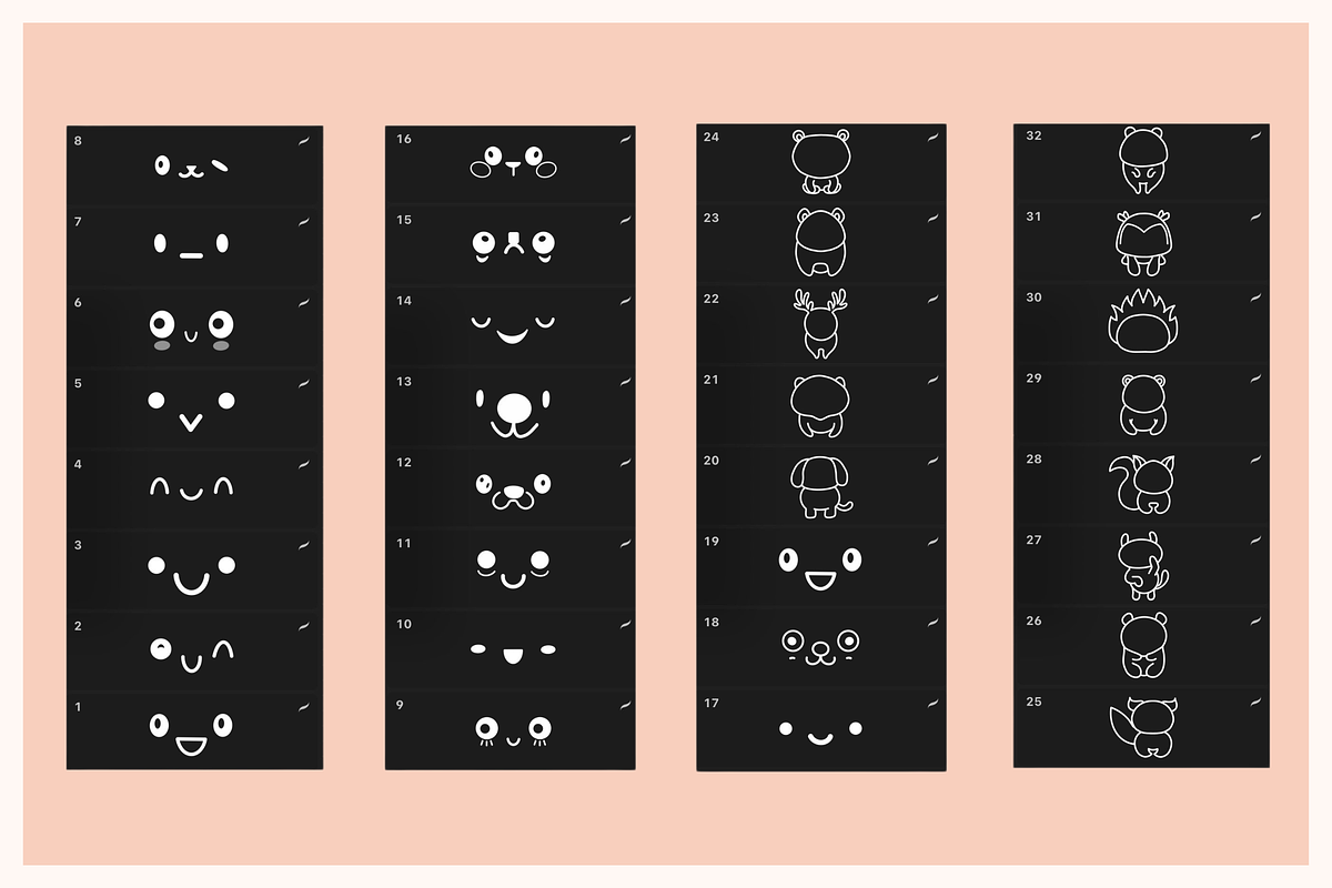 Kawaii Procreate stamp brushes, a Brush Add-On by Veronika Gotovceva (Photo 3 of 4)