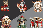 Watercolor Christmas Dog Clipart, an Illustration by Black Bird Studio (Thumbnail 4 of 6)