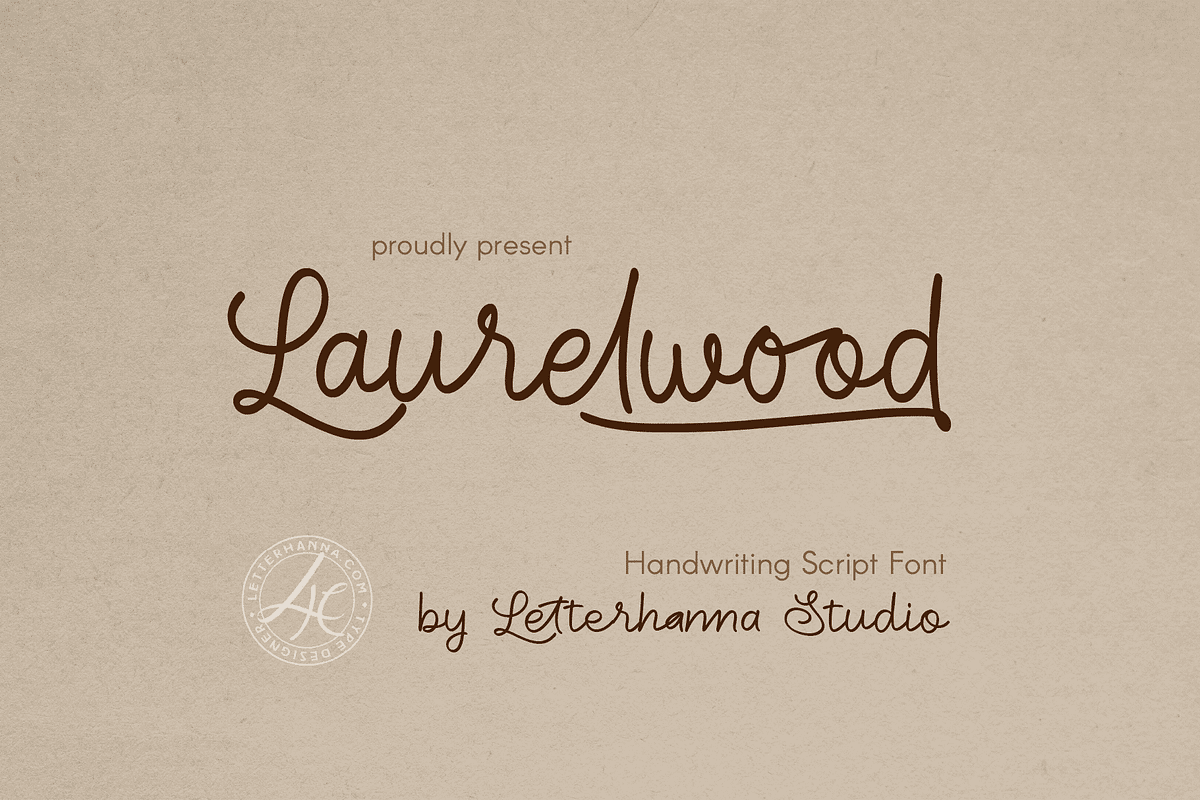 Laurelwood, a Handwritten Font by Letterhanna Studio (Photo 1 of 9)