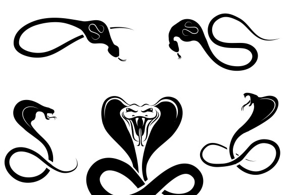 Vector Snakes Black Silhouettes