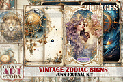 Vintage astrology junk journal Pages, a Seasonal Illustration by CraftArtStory (Thumbnail 1 of 5)