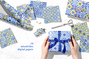 Portuguese Tiles Digital Papers Set2, a Pattern Graphic by ilonitta (Thumbnail 2 of 11)