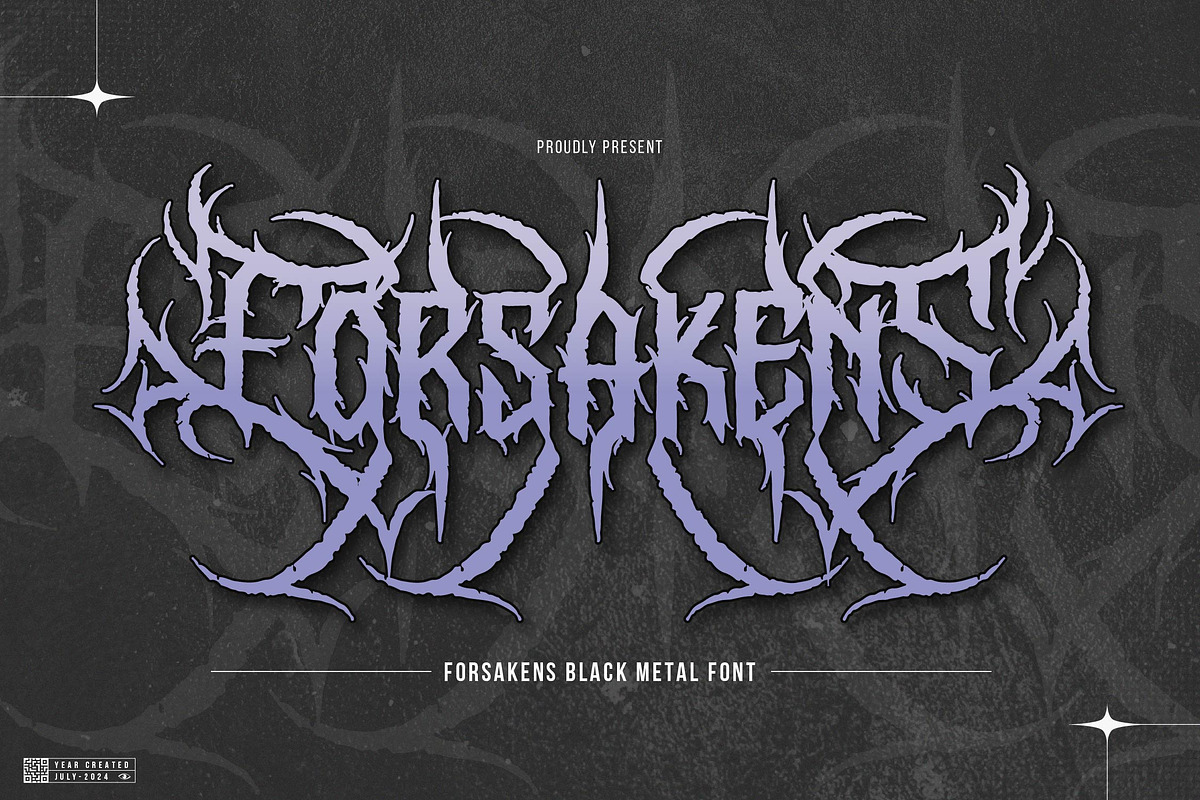 Forsakens | Black Metal Font, a Blackletter Font by Denustudios (Photo 1 of 15)