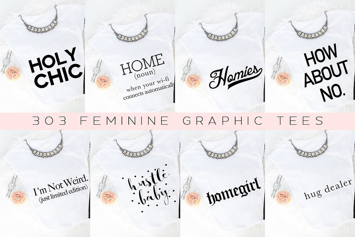 Big Bundle-Feminine Graphic Tees, a Background Graphic by iloladesign (Photo 16 of 36)