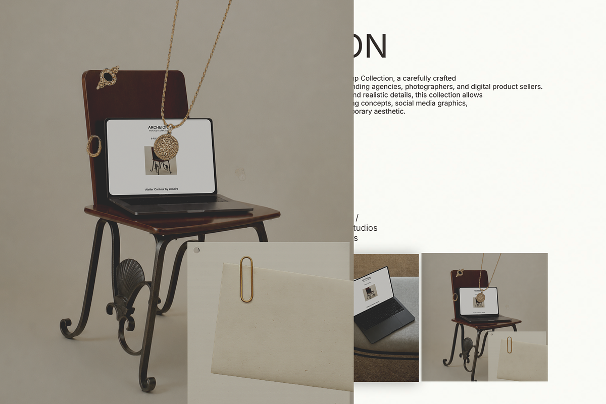 Editorial Branding Mockup Collection, a Mac Mockup by Atelier Contour (Photo 8 of 9)