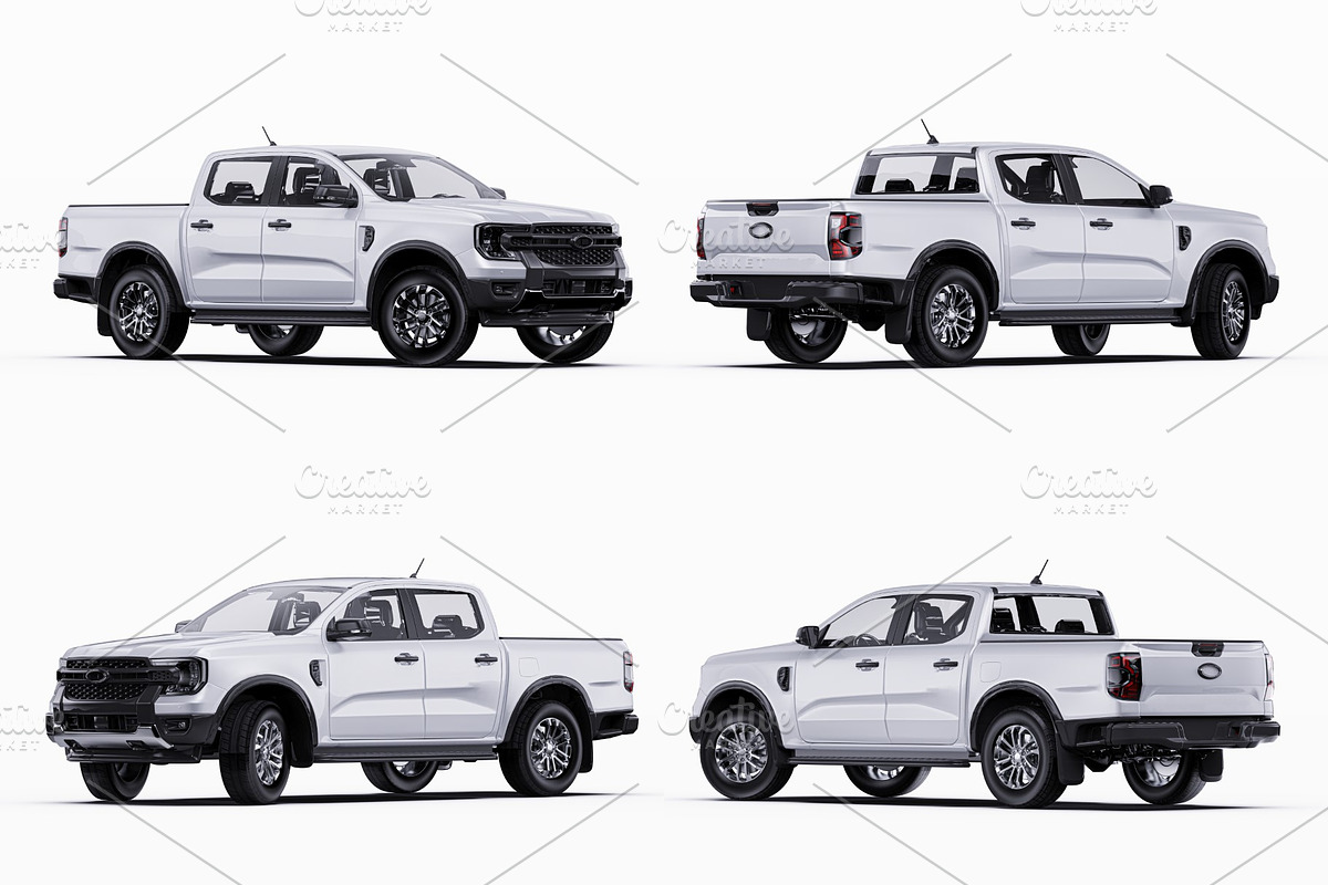 Modern Double Cab Pickup Mockup Set, a Product Mockup by Halal Graphic Studio (Photo 14 of 15)