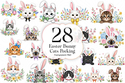 Easter Bunny Cats Peeking PNG., an Animal Illustration by KennedyStudio (Thumbnail 1 of 5)