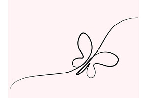 Continuous One Line Butterfly