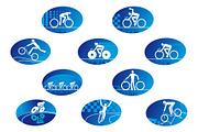 Blue bicycle sport icons, a Solid Icon by Vector Tradition (Thumbnail 3 of 3)