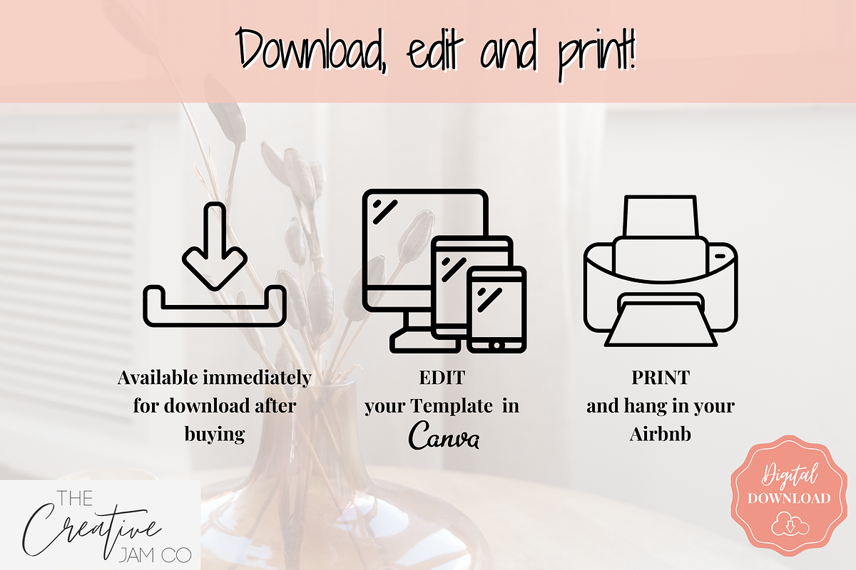 Airbnb Welcome Sign Poster Template, a Brochure Template by Templatables (Photo 9 of 11)