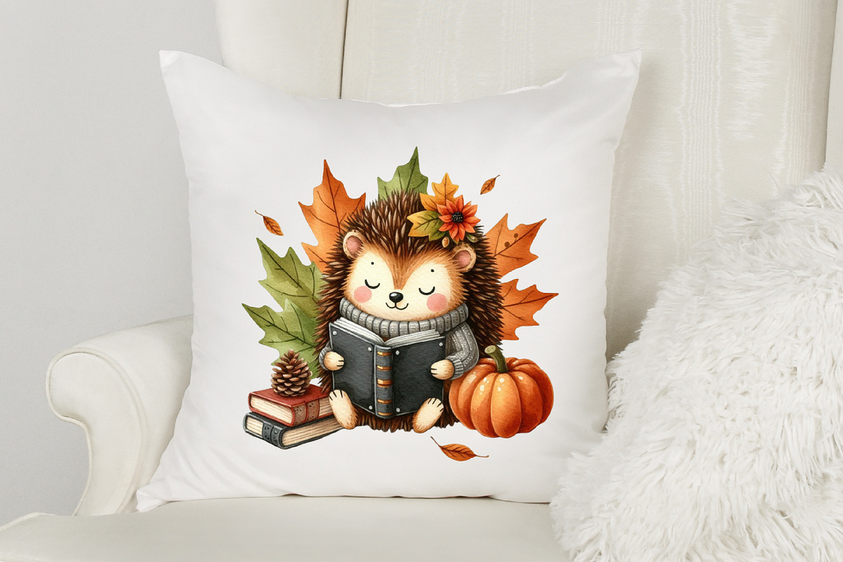 Autumn Hedgehog Clipart, an Illustration by designcity5 (Photo 5 of 5)