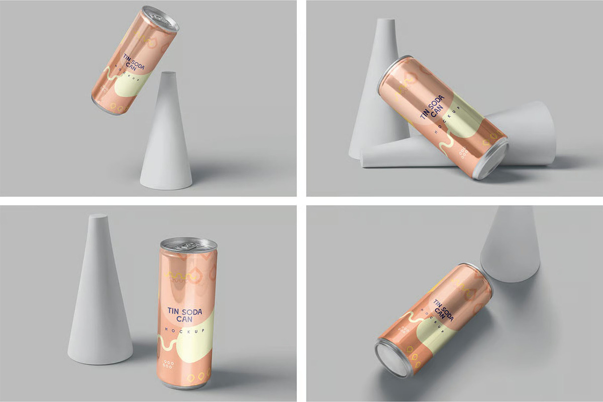 Tin Soda Can Mockups, a Product Mockup by megostudi0 (Photo 1 of 6)
