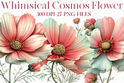 Whimsical Cosmos Flower Clipart, an Illustration by Designworld (Thumbnail 1 of 8)