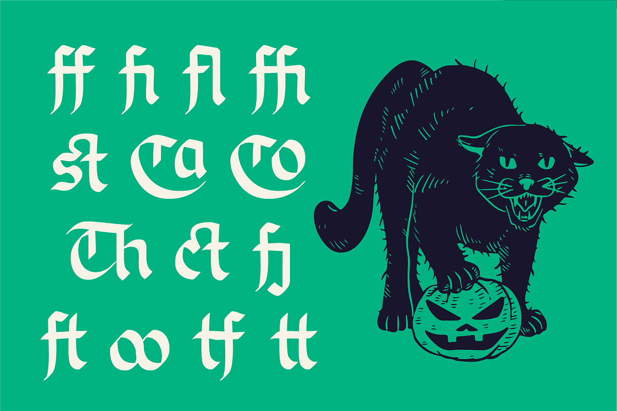Quembey – Retro Horror Blackletter, a Blackletter Font by Tiptop Graphic (Photo 4 of 9)