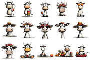 Whimsical Summer Cow Clipart, an Illustration by OK Design (Thumbnail 3 of 6)